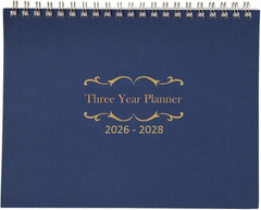 3 Year Calendar Monthly Planner Spiral Bound Approx 11″ x 8.5″ Start On Jan (Blu