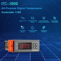 Inkbird Temperature Controller Thermostat 2 Relays Refrigerators Control 1100W