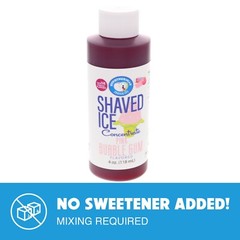 Pink Bubble Gum Shaved Ice and Snow Cone Unsweetened Flavor Concentrate 4 Fl Oz