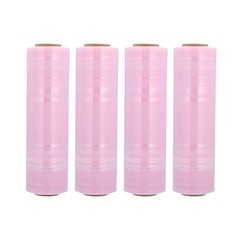 4 Rolls 18″x1500′ (80 Gauge) Anti-Stat Stretch Film Hand Shrink Wrap, Tint Pink