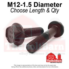 M12-1.5 Class 10.9 Hex Flange Screws Frame Bolts Phos & Oil (Pick Length &Qty)