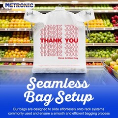 1000 Count Thank You Bags with Handles 12×6.5×21 Plastic Retail Supermarket