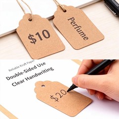 600 PCS Pre-Strung Key Tags with String Attached, Brown Kraft Paper Key Labels,