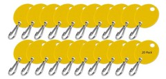 Oval Key Tag with Hook in Yellow, 20 Pack (258080)