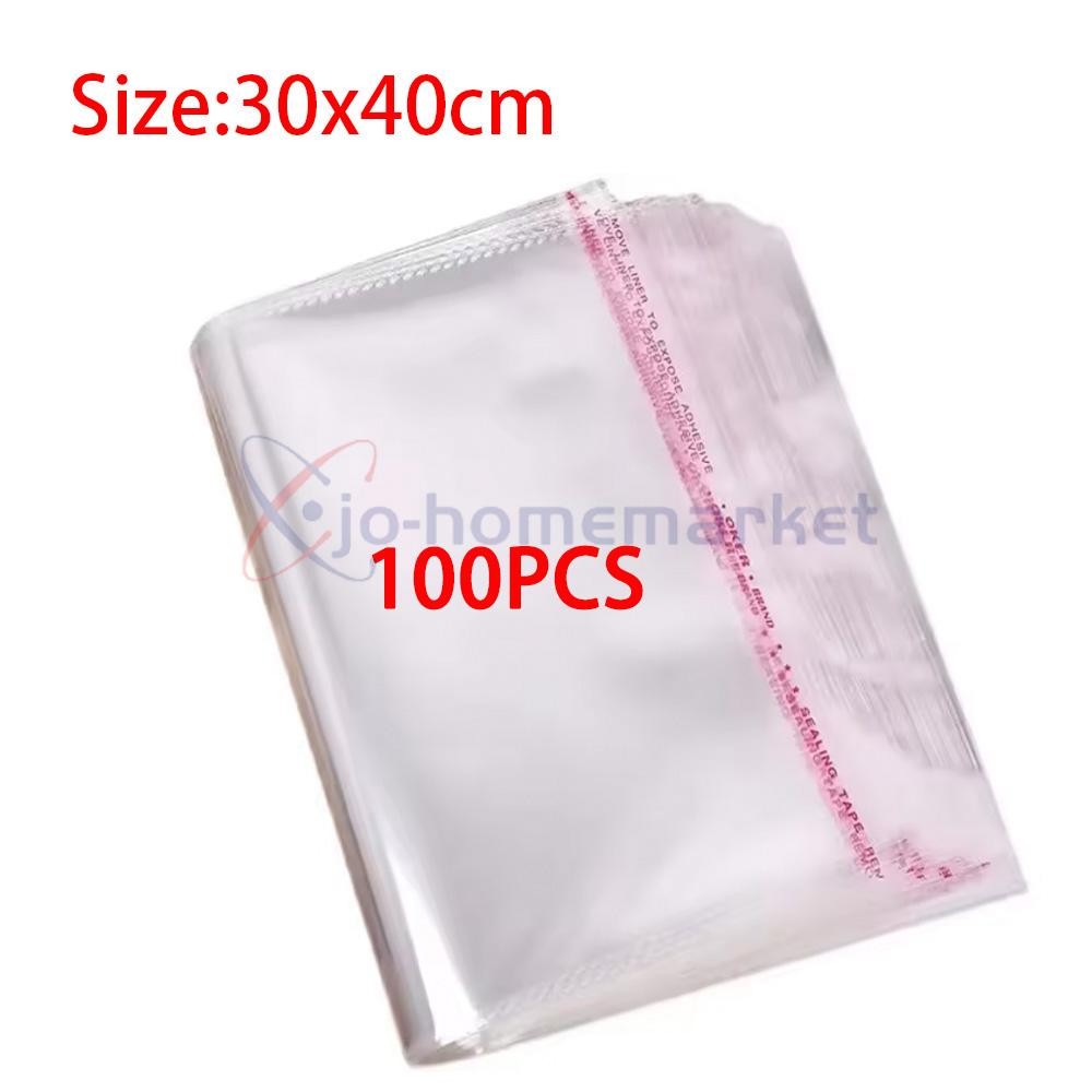 100PCS 12″ x 15″ Clear Poly Bags OPP Cellophane Plastic Cello Bag Self Adhesive