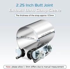 5 Inch Exhaust Clamp,5 Inch Butt Joint Exhaust Muffler Pipe Band Clamp Sleeve