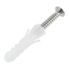 4/8pcs Flat head Self-tapping Screws w Expansion Tube for Hanging Picture Frames