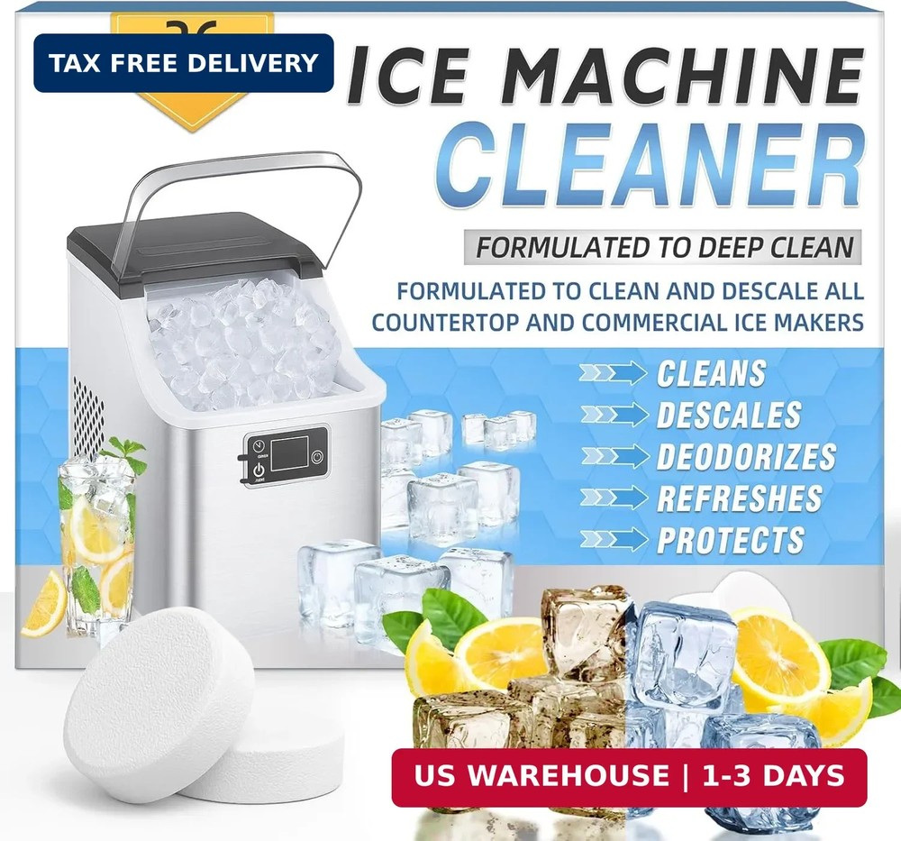 Ice Machine Cleaner Tablets Descaler (36 Pack) – Portable Ice Maker Cleaner, Nic