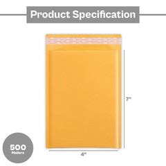 500 #000 4×8 Kraft Paper Bubble Padded Envelopes Mailers Shipping 4″ x 8″