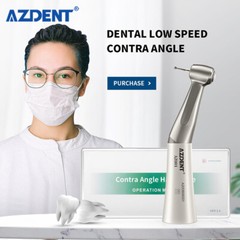 AZDENT Dental 1:1 Direct Drive Low Speed Handpiece Contra Angle Push Button FDA