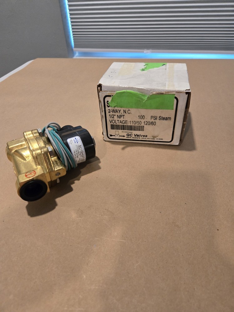 NOS GC Valves 2-Way,N.C. 1/2″ NPT 100PSI Steam Volts:110/50,120/60 S211GH02T4DG1
