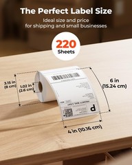 MUNBYN 4×6 Direct Thermal Printer Label, Shipping Labels Compatible with