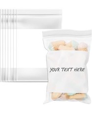 500/PCS White Block 5″x8″ Clear Reclosable Seal Bag Plastic Zip Lock Bags 2Mil