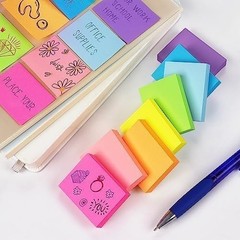 Brightly Colored 1.5×2 Inch Sticky Notes – 8 Pads, 800 Sheets for Reminders