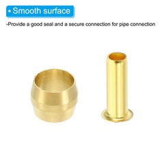 20 Pcs Brass Compression Sleeves Ferrules for 1/4″ OD Hose Tube