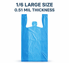 Blue T-Shirt Grocery Bags 1/6 Large 21×6.5×11.5 0.51 Mil Plastic Bulk