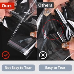 Self Sealing Cellophane Bags 100 PCS Clear Resealable Sleeves Bags for 8.5×11…