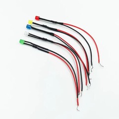 F5/5mm Flat Head LED Light-emitting Diode 2V 3V 6V 9V 12V 24V-220V Prewired 20cm