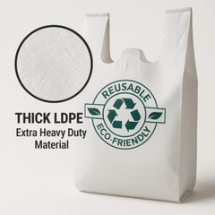 White T-Shirt Grocery Bags 1/6 Large – Extra Heavy Duty 21×11.5×6.5 – Bulk Packs