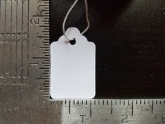 100 Blank White Merchandise Price Tags with Strings Size #5 Retail Strung Label