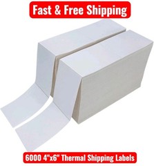1 Box Of 6000 4×6 Fanfold Thermal Shipping Labels Perforated Label UPS CERTIFIED