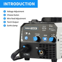 MIG Welder,Flux Core Welder Machine 110V 130Amp, Gasless MIG Welding Machine IGB