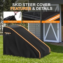 900D Mini Skid Steer Loader Cover, Heavy Duty Waterproof Mini Open Cab Skid Stee
