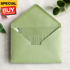 50 PCS/Pack A7 Envelopes, 5.25 x 7.5” Sage Green Envelopes For 5 x 7” Weddings