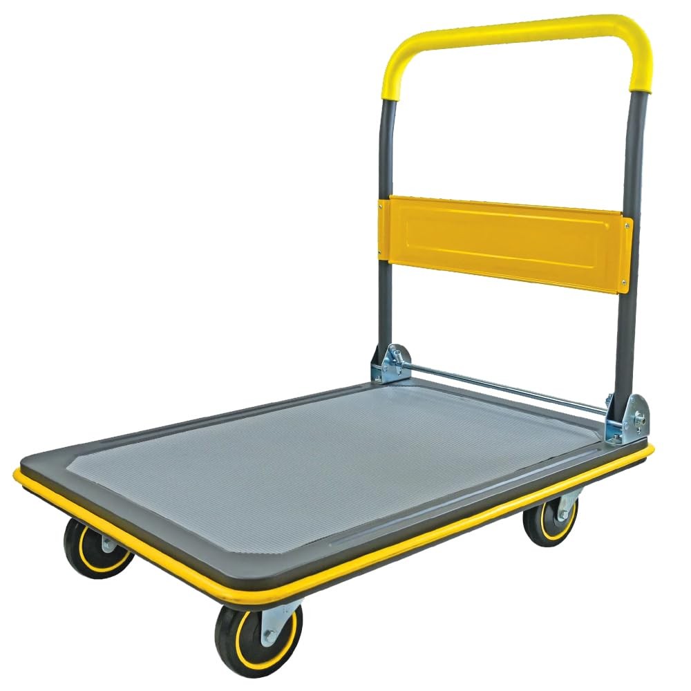 LAUCO Heavy Duty Foldable Push Cart Dolly, Flat Bed Cart, Push Dolly, Platform