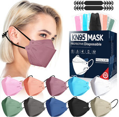 50 Pack KN95 Face Masks 5 Layer Disposable Adults Dust Smoke Hospital, Free Ship
