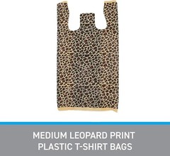 Plastic Shopping Bags 1000 Cheetah Leopard Grocery Merchandise 11 ½” x 6″ x 21″