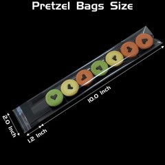 Self Sealing Cellophane Bags: 2×10 Inches Clear Pretzel Rod Resealable 100 Pcs