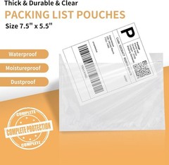 Shipping Label Sleeves 7.5″ X 5.5″ (50 Packs) Bestiker Clear 50 Packs