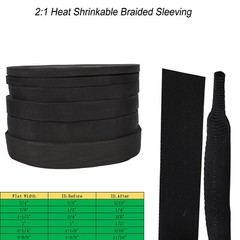 Heat Shrink Braided Sleeve Wire Loom 2:1 Abrasion Protect Wire Harness Sheath