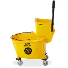 33 Quart Commercial Mop Bucket with Side Press Wringer, Yellow