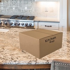 UOFFICE Flat Corrugated Boxes 12″ x 12″ x 6″ Bundle of 25 Shipping Boxes