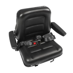 Adjustable Backrest Tractor Seat w/Safety Belt & Armrest Universal Forklift Seat