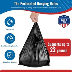500 Count Plastic T-shirt Bags Black 12″x 6.5″x 21″Grocery Trash Take Out To Go