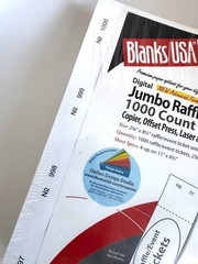 Blanks/USA 1000 Jumbo Perforated Raffle Tickets (4 per sheet) 8.5×11 250 Sheets