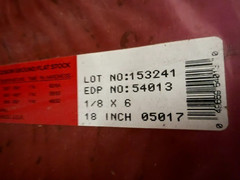 Starrett 1/8 x 6 x 18″ No. 496 Oil Hardening Ground Flat Stock – Rust – Old