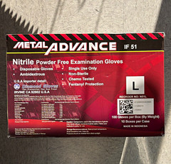Metal Advance IF 51 Nitrile Powder-Free Exam Gloves Large N51L, case of 10.