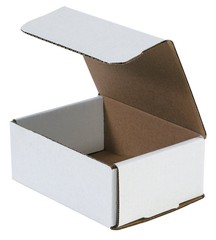 50 13-1/2″ x 3-1/2″ x 3-1/2″ White Corrugated Mailers Tuck Flap Boxes