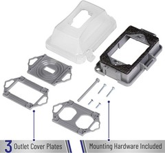 Bates- Weatherproof Electrical Outlet Cover, 1-Gang, Outdoor Plug Cover