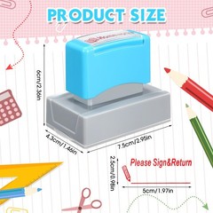 3 pcs Teacher Stamps Self Inking Checkbox Grading Teacher Stamps for Classroo…
