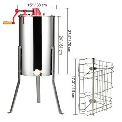 VEVOR Manual Honey Extractor Beekeeping Equipment 3 Frames Stainless Steel