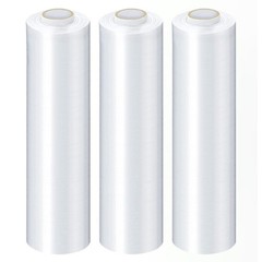 12″ x 1500′ 90 Gauge Cast Hand Stretch Wrap Bundling Shrink Film Clear 4 Rolls
