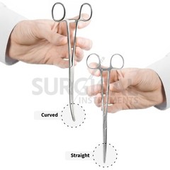 2 Pcs Set 12″ Straight + Curved Hemostat Forceps Locking Clamps German Grade