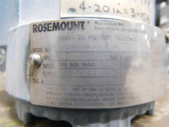 USED Rosemount 3311DS1JTB2F2G4K5 Current to Pressure Transducer 4-20mA 100MA Max