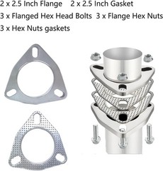 2 PCS 2.5 Inch 3 Bolt Exhaust Flange Connection Kit, Stainless Steel Exhaust Fla