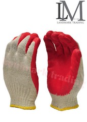 WHOLESALE 300 Pairs PREMIUM Red Latex Rubber Palm Coated Work Safety Gloves 001